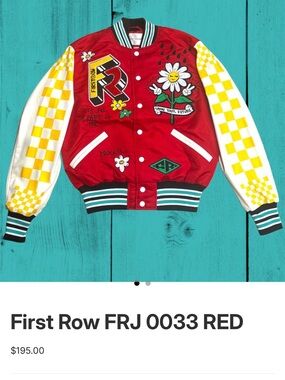 First Row FRJ 0033 Red Graphic Bomber Jacket